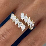Diamond Open Band Ring 1.4 ct Yellow Gold