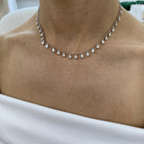 Diamond Chain Necklace 3.85 Carat White Gold 14K