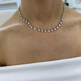 Diamond Chain Necklace 3.85 Carat White Gold 14K