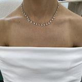 Diamond Chain Necklace 3.85 Carat White Gold 14K