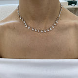 Diamond Chain Necklace 3.85 Carat White Gold 14K
