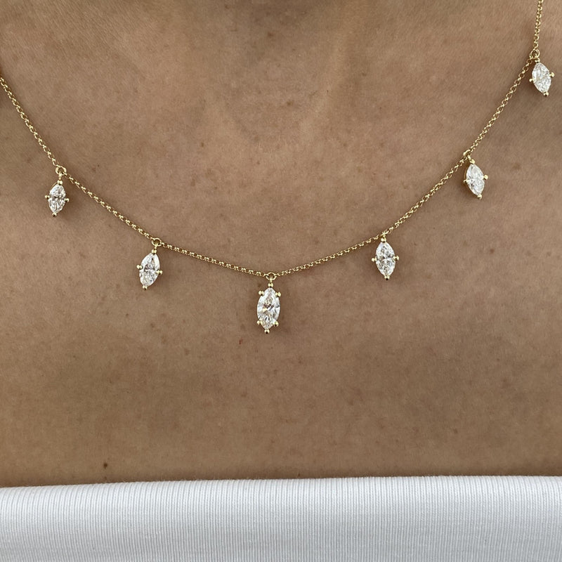 Diamond Chain Necklace 2.07 Carat Yellow Gold 14K