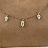 Diamond Chain Necklace 2.07 Carat Yellow Gold 14K