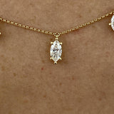 Diamond Chain Necklace 2.07 Carat Yellow Gold 14K