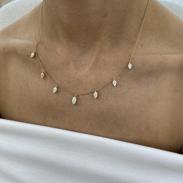 Diamond Chain Necklace 2.07 Carat Yellow Gold 14K