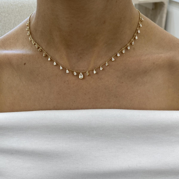 Diamond Chain Necklace 2.63 Carat Yellow Gold 14K