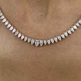 Diamond Tennis Necklace 15.34 Carat Rose Gold 14K