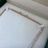 Diamond Tennis Necklace 15.34 Carat Rose Gold 14K