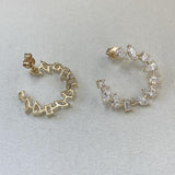 Diamond Hoop Earrings 2.99 Carat Yellow Gold 14K