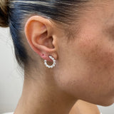 Diamond Hoop Earrings 1.86 Carat White Gold 14K
