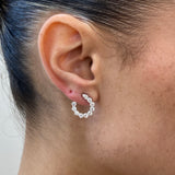 Diamond Hoop Earrings 1.86 Carat White Gold 14K