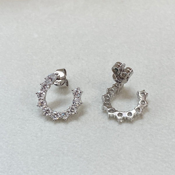 Diamond Hoop Earrings 1.86 Carat White Gold 14K