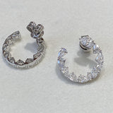 Diamond Hoop Earrings 2.55 Carat White Gold 14K