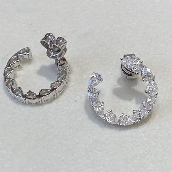 Diamond Hoop Earrings 2.55 Carat White Gold 14K