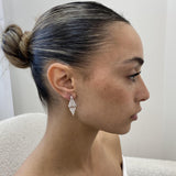 Diamond Drop Earrings 3.67 Carat White Gold 14K