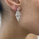 Diamond Drop Earrings 3.67 Carat White Gold 14K