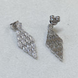 Diamond Drop Earrings 3.67 Carat White Gold 14K