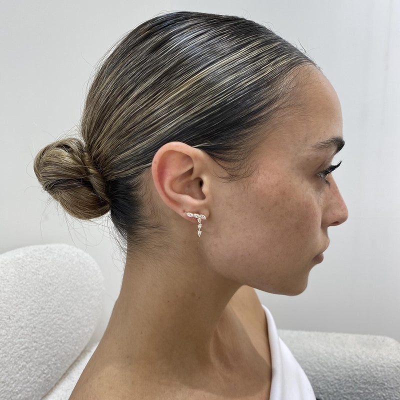 Diamond Drop Earrings 1.35 Carat Yellow Gold 14K