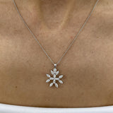 Diamond Pendant Necklace 1.43 Carat White Gold 14K