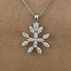 Diamond Pendant Necklace 1.43 Carat White Gold 14K