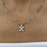 Diamond Pendant Necklace 0.99 Carat White Gold 14K