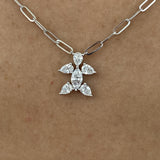Diamond Pendant Necklace 0.99 Carat White Gold 14K