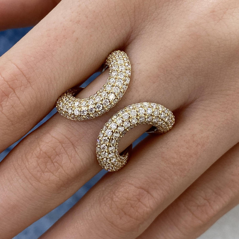Diamond Statement Ring 2.06 Carat Yellow Gold 14K