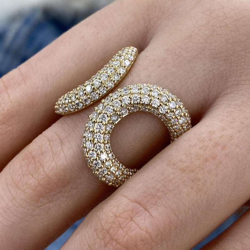 Diamond Statement Ring 2.06 Carat Yellow Gold 14K