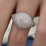 Diamond Dome Ring 1.23 Carat White Gold 14K