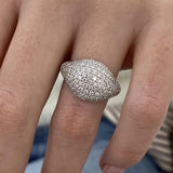 Diamond Dome Ring 1.23 Carat White Gold 14K