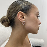 Diamond Hoop Earrings 1.74 Carat White Gold 14K