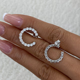 Diamond Hoop Earrings 1.7 ct White Gold