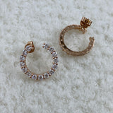 Diamond Hoop Earrings 1.70 ct Rose Gold