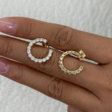 Diamond Hoop Earrings 1.70 ct Yellow Gold