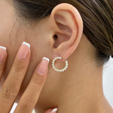 Diamond Hoop Earrings 1.70 ct Yellow Gold