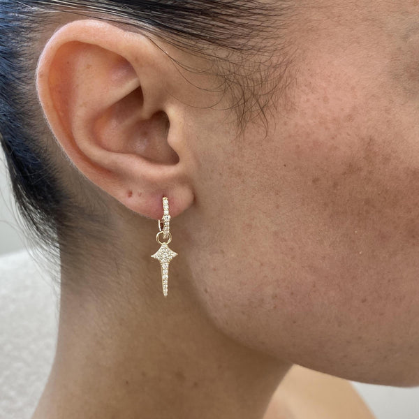 Diamond Dangle Earrings 0.48 Carat Yellow Gold 14K