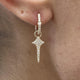 Diamond Dangle Earrings 0.48 Carat Yellow Gold 14K