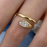 Diamond Wrap Ring 0.47 Carat Yellow Gold 14K