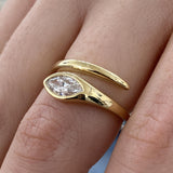 Diamond Wrap Ring 0.47 Carat Yellow Gold 14K