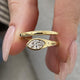 Diamond Wrap Ring 0.47 Carat Yellow Gold 14K