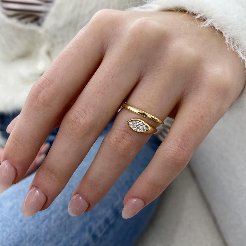 Diamond Wrap Ring 0.47 Carat Yellow Gold 14K