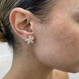 Diamond Stud Earrings 2.55 Carat Yellow Gold 14K