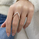 Diamond Chevron Pave Ring 1.36 Carat Rose Gold 14K