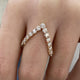 Diamond Chevron Pave Ring 1.36 Carat Rose Gold 14K