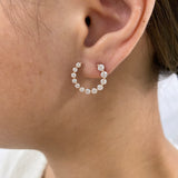 Diamond Half Hoops Earrings 1.6 ct Rose Gold