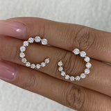Diamond Half Hoops Earrings 1.6 ct Rose Gold