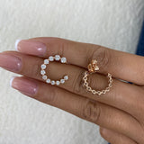 Diamond Half Hoops Earrings 1.6 ct Rose Gold