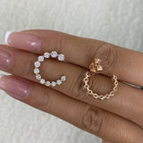 Diamond Half Hoops Earrings 1.6 ct Rose Gold