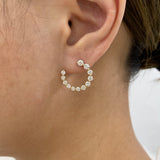 Diamond Half Hoops Earrings 1.6 ct Yellow Gold