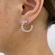 Diamond Half Hoops Earrings 1.6 ct White Gold